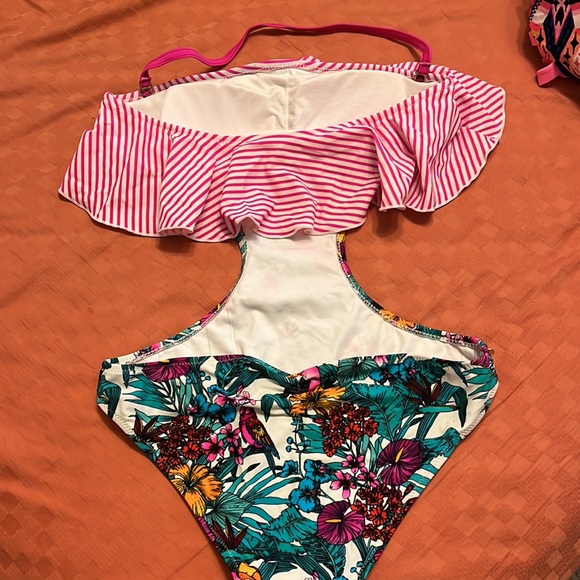 Floral One Piece Bathing Suit - Picture 2 of 2